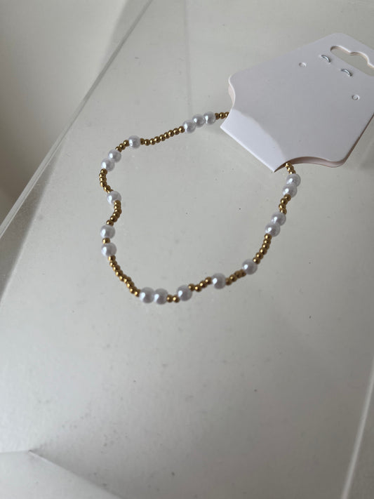 Gold Bracelet w/ Scattered Pearls