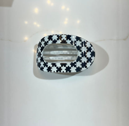 Oval Flat Hair Clip for Women, Strong Grip