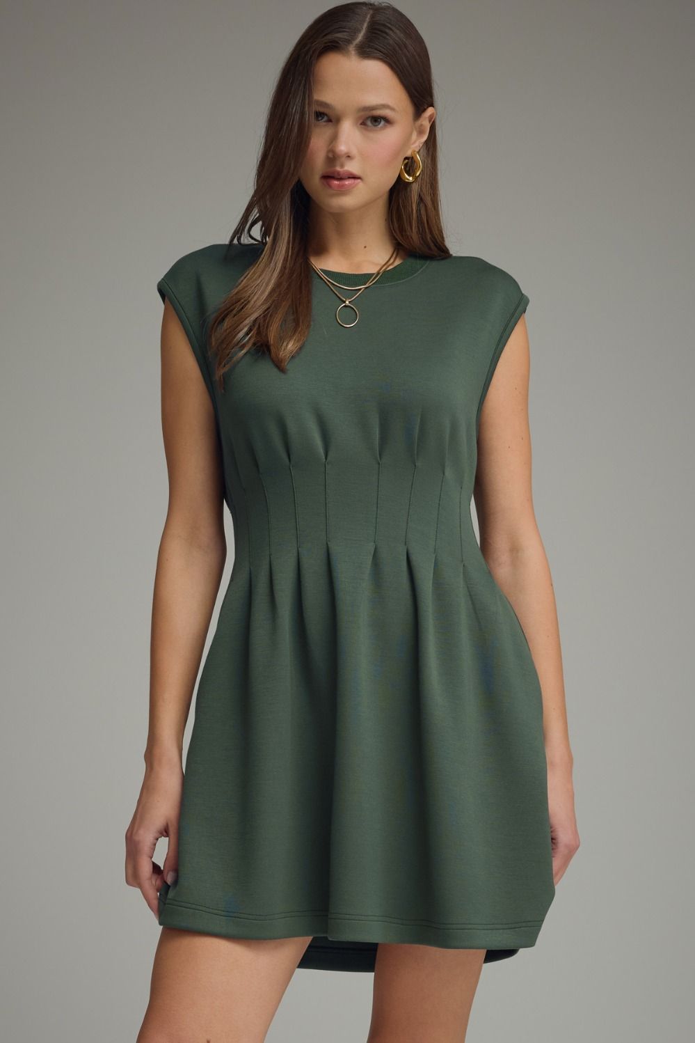 Solid Cap Sleeve Mini Dress