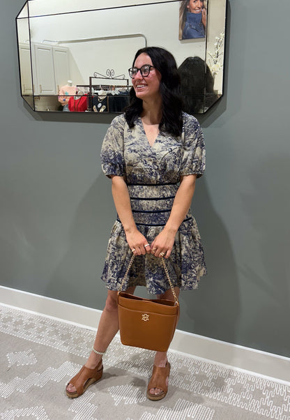 Antique Print Mini Dress