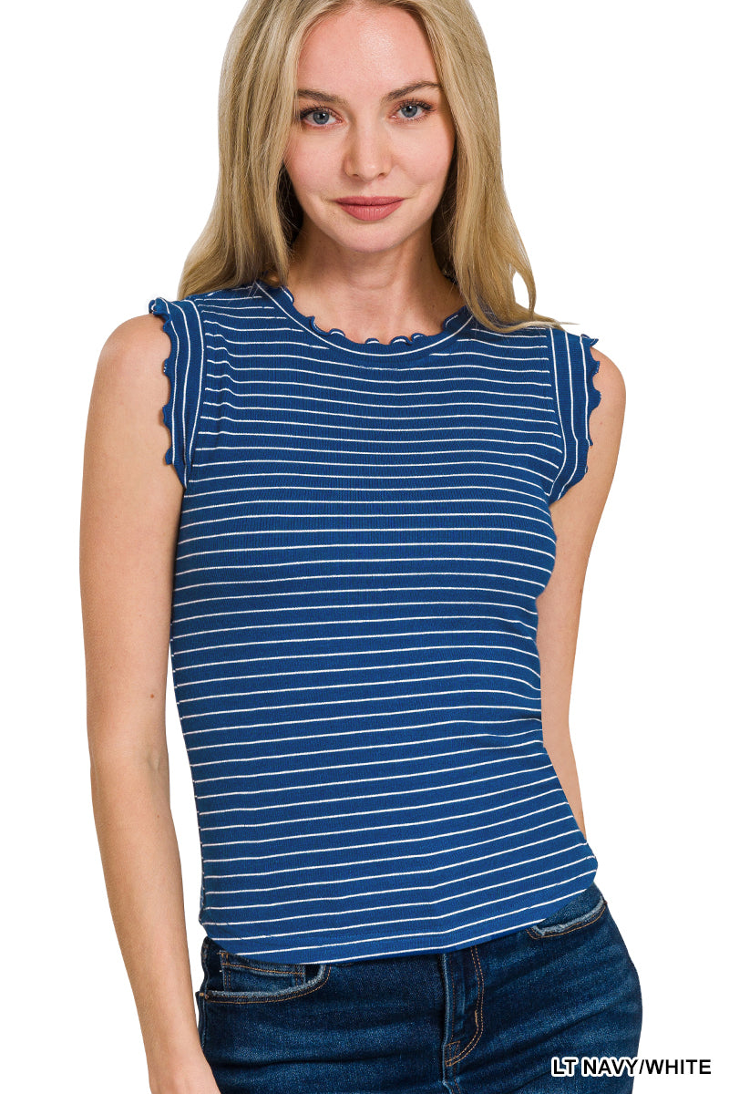 Striped Navy Tank Top