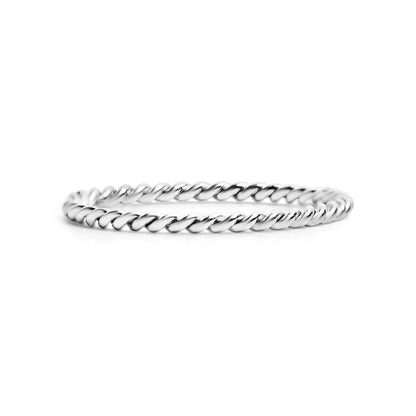 Stainless Steel Braided Stacking Ring - Hypoallergenic: Gold / 7