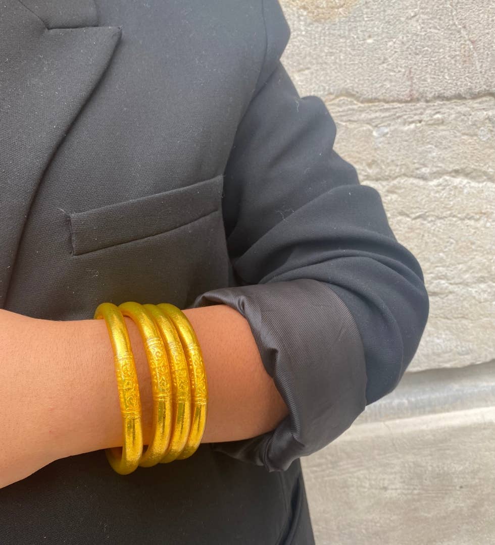 1 genuine 8 mm Buddhist bangle - gold size M