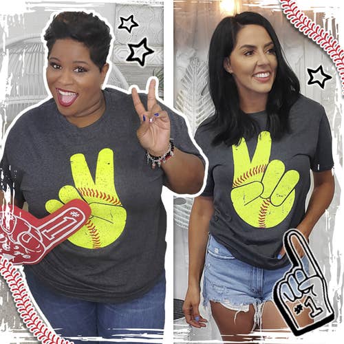 Softball Peace Sign Tee