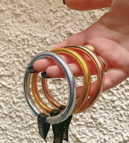 1 genuine 8 mm Buddhist ring - champagne size S