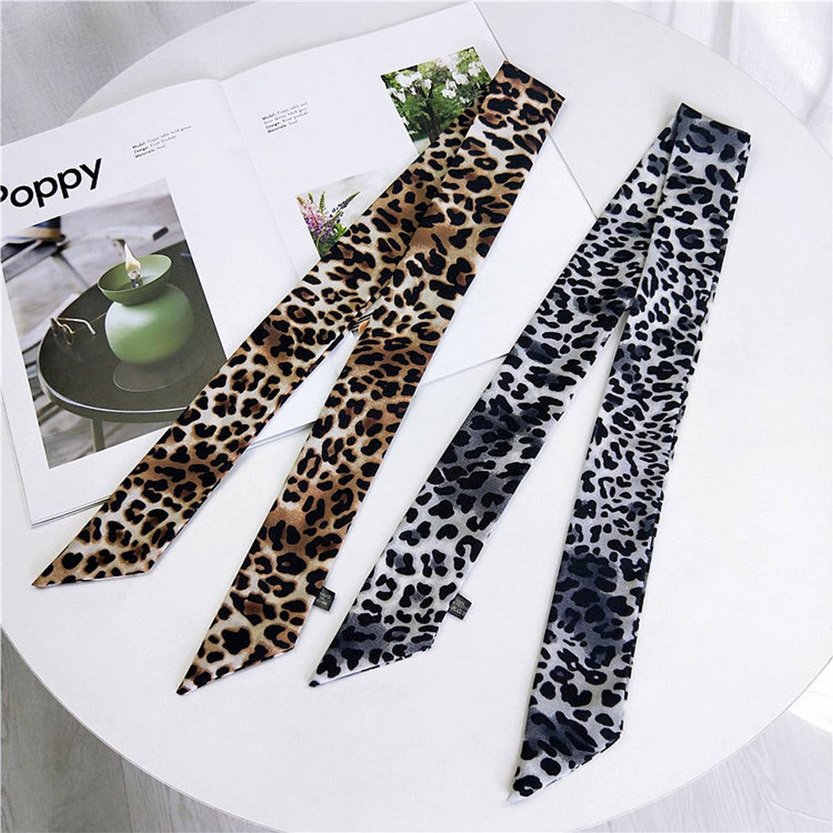 NEW BINDING BAG LEOPARD PRINT SCARF