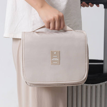 Beige Makeup Storage Bag For Travel