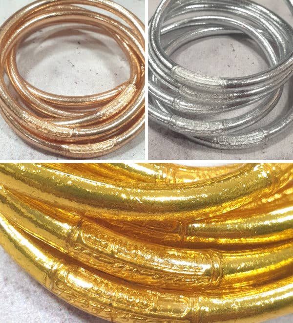 1 Genuine Buddhist Bangle Bracelet - Gold Size M