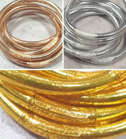 1 Genuine Buddhist Bangle Bracelet - Gold Size M