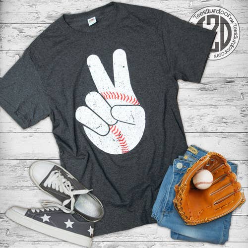 Baseball Peace Sign Tee