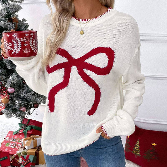 Women's Loose Long Sleeve Crew Neck Valentine's Sweater