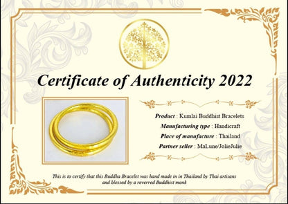 1 Genuine Buddhist Bangle Bracelet - Gold Size M