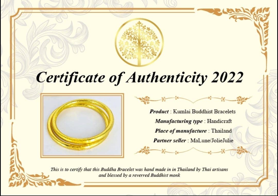 1 Traditional Buddhist bangle END champagne -SIZE M 62 mm