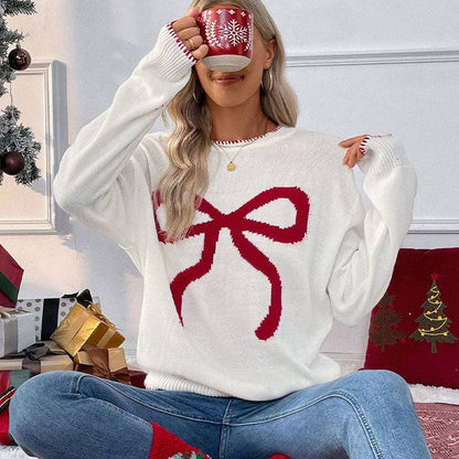 Women's Loose Long Sleeve Crew Neck Valentine's Sweater