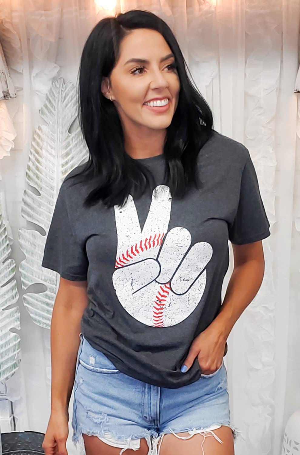 Baseball Peace Sign Tee