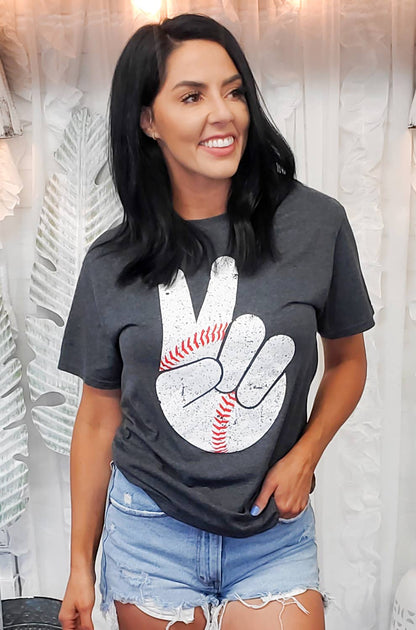 Baseball Peace Sign Tee