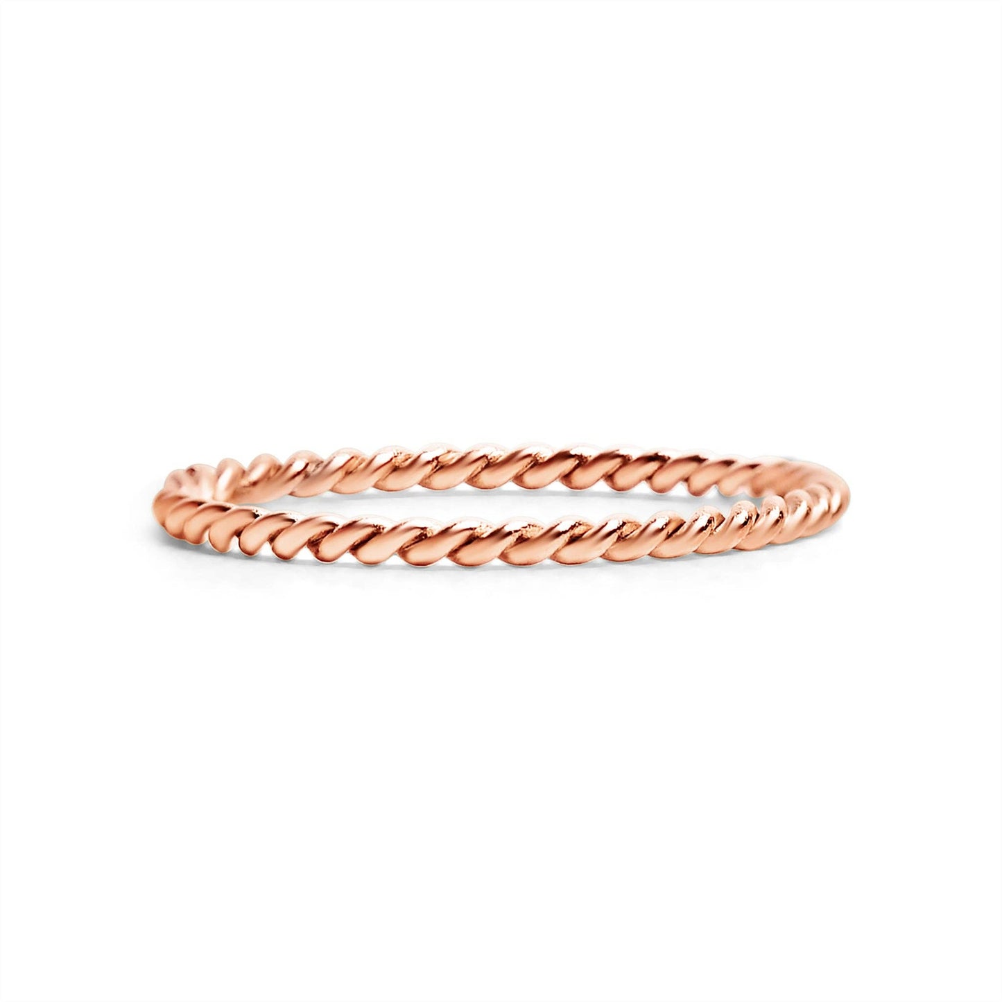 Stainless Steel Braided Stacking Ring - Hypoallergenic: Gold / 7