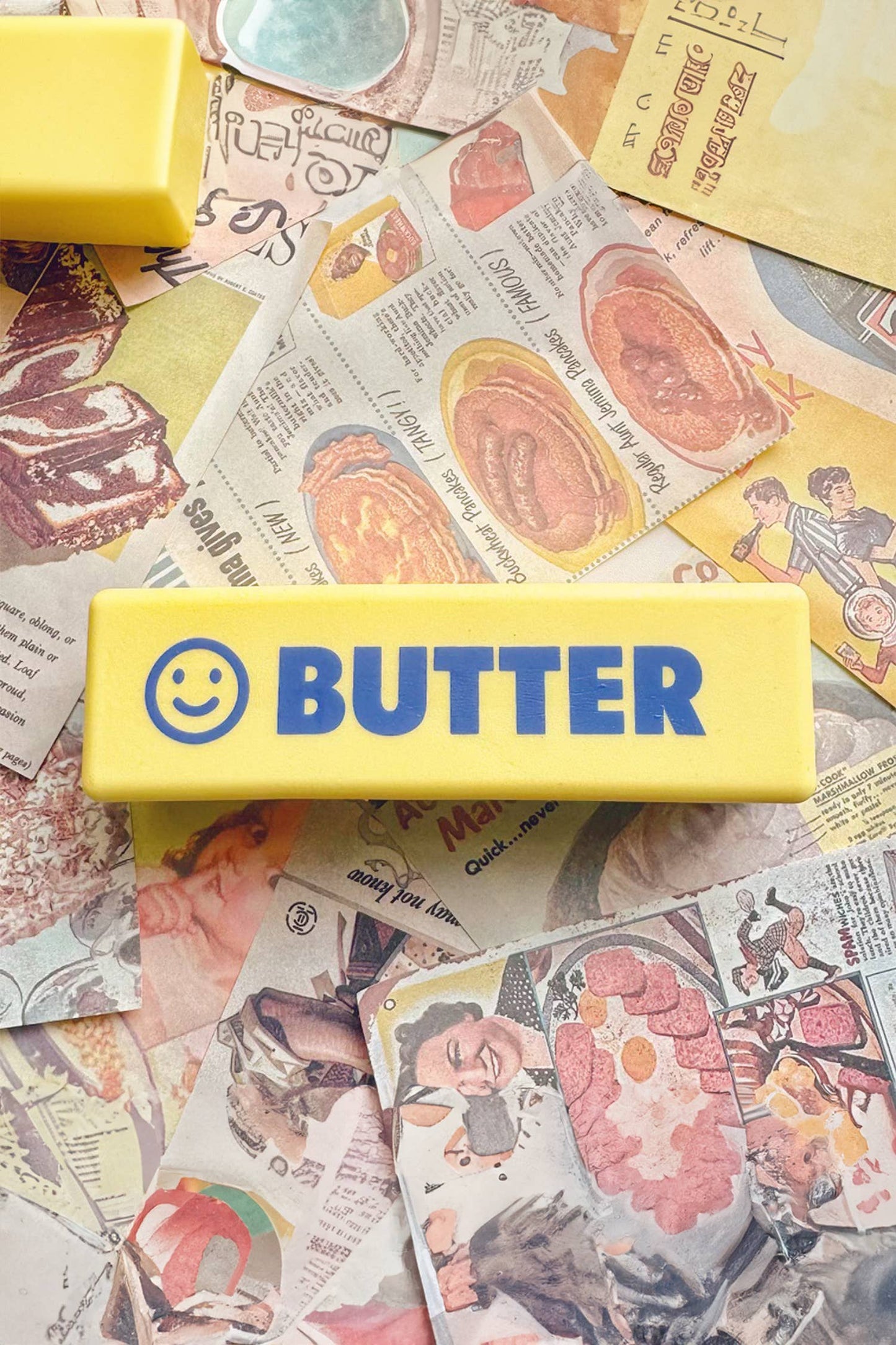 LDC 1PC PU Butter Sticker Relieve Pressure Squishy Toy: Yellow / One Size