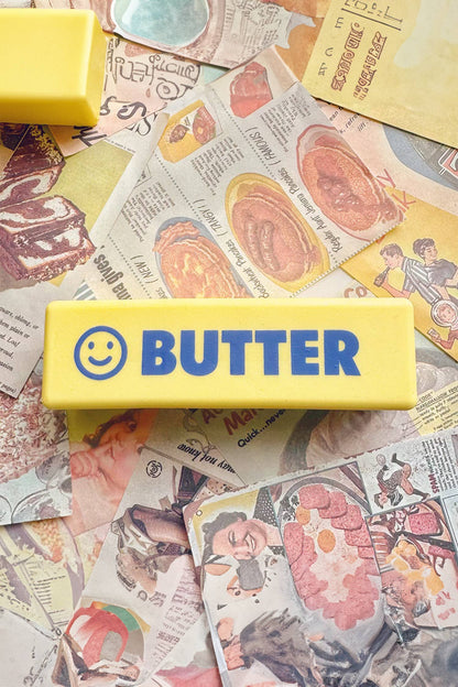 LDC 1PC PU Butter Sticker Relieve Pressure Squishy Toy: Yellow / One Size
