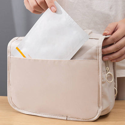 Beige Makeup Storage Bag For Travel