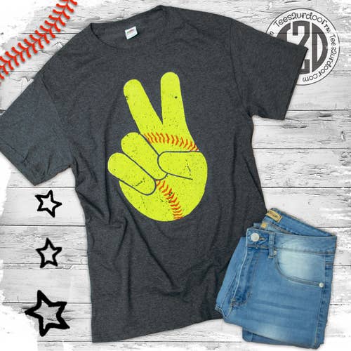 Softball Peace Sign Tee