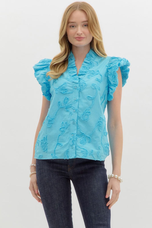 Applique Flutter Sleeve Top