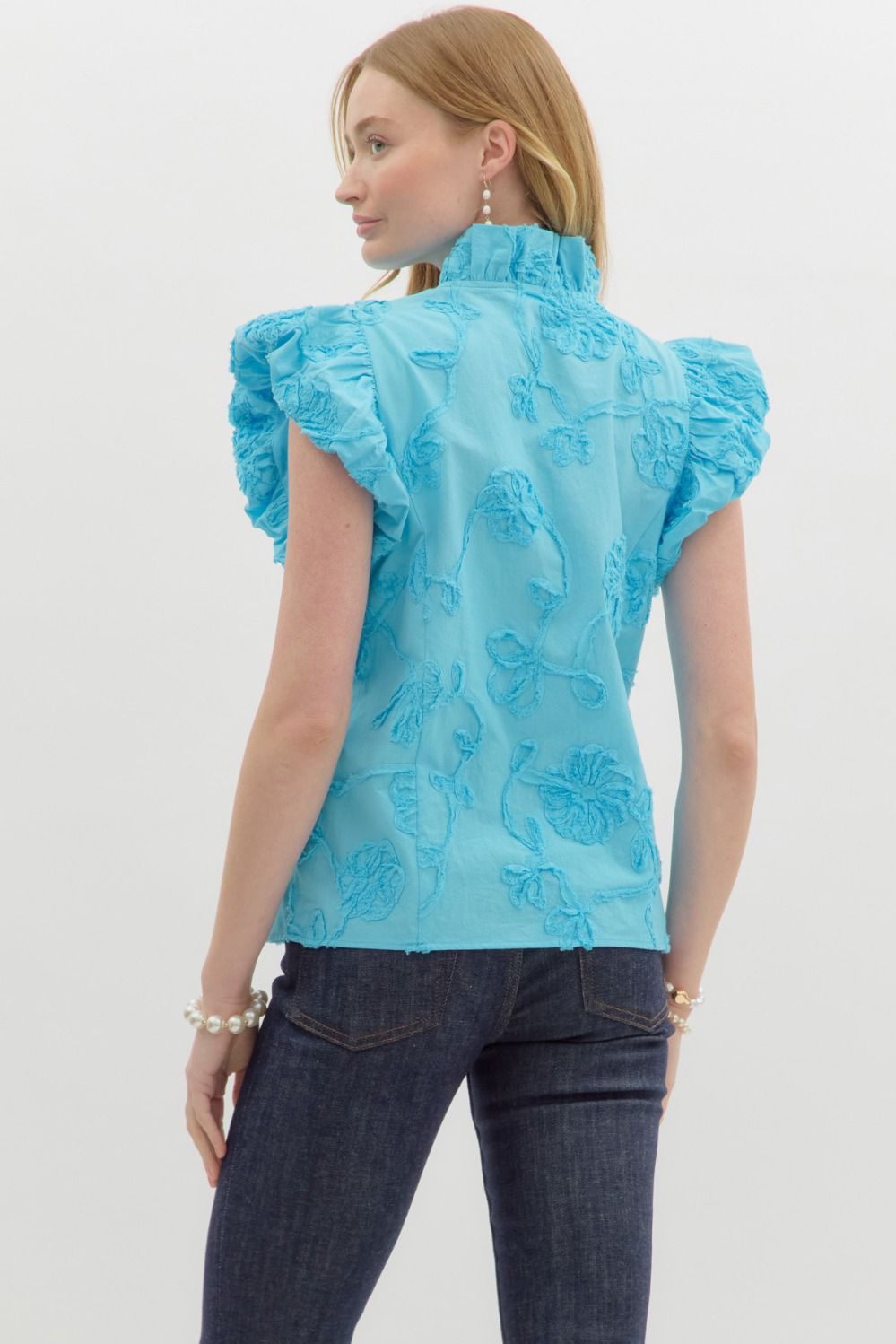 Applique Flutter Sleeve Top