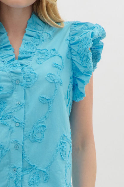 Applique Flutter Sleeve Top