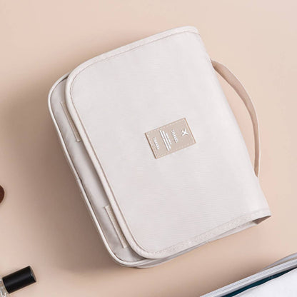 Beige Makeup Storage Bag For Travel