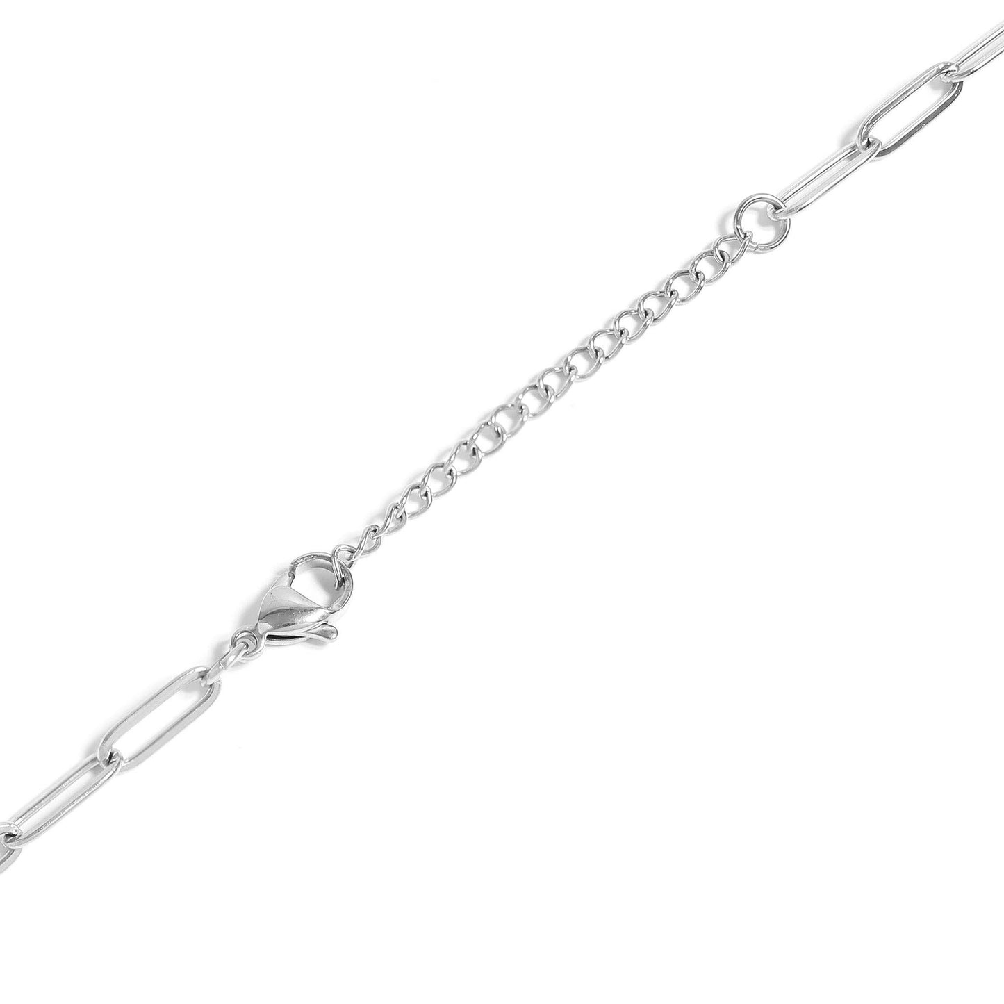 18K Gold PVD Paperclip Carabiner Necklace: Stainless / 16+2"